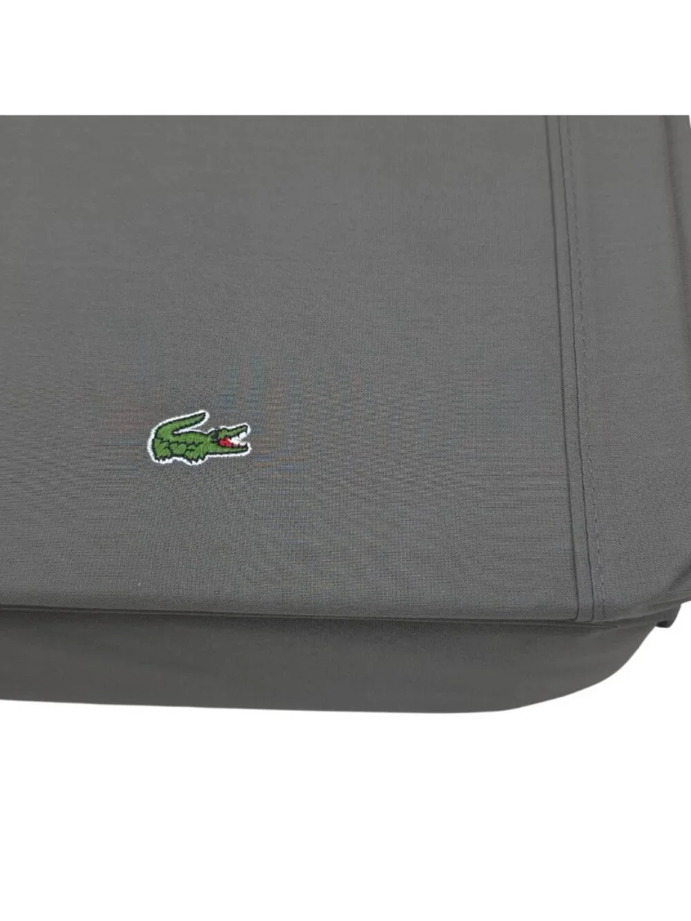 Lacoste 100% Cotton Percale Queen Sheet Set Dark Grey Crocodile Logo